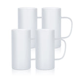 PYD Life Sublimation Glass Blanks Mug Frosted Glass Tumblers 22 OZ Coffee Beer Mugs Cups with Handle for Cricut Mug Press and Tumbler Heat Press 4 Pack PYD Life