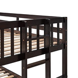 Harper & Bright Designs Espresso Twin Over Full Bunk Bed with Trundle and Storage Drawers Harper & Bright Designs
