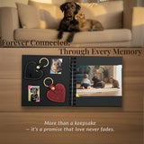 PLUSYYY Pet Fur Keepsake Keychain - Dog Hair & Cat Fur Memory Charm, Pet Memorial Gift for Dog and Cat Lovers (Black)