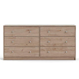 Pemberly Row 3 Piece Dresser and Nightstand Bedroom Set in Jackson Hickory Pemberly Row