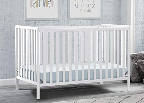 Delta Children Heartland 4-in-1 Convertible Crib - Greenguard Gold Certified, Bianca White