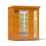 springspa 3 Person Infrared Sauna Indoor Home Sauna, Low EMF Far Infrared Canadian Hemlock Dry Saunas Room with 2 LCD Panels, 2820W/240V 15amp, 7-Color Light Therapy, 60.24"x43.31"x74.8" springspa