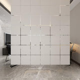 Yizunnu Hanging Room Divider,White DIY Panel Screens Partition,12 Pieces Wood-Plastic Panel Screen,Wall Dividers Room Decoration for Home Bedroom Office Shop Decor, 11.4" x 11.16" YIZUNNU