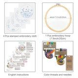 Louise Maelys Embroidery Kits for Beginners,4 Packs Practice Tool,Beginner Embroidery Kit for Adults,Learn 30 Basic Stitches,DIY Hand Sewing Gift Cross Stitch Starter with Hoop and Instruction