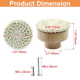 suiwotin 6pcs Rattan Dresser Knobs Boho Knobs, Natural Wood Wicker Woven Drawer Knobs, Wooden Knobs Decorative Cabinet Knobs Pulls Handles for Pantry, Cupboard, Furniture Knobs (White, Large) suiwotin