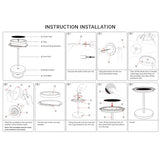 Mkono 360° Rotating Sunglasses Organizer Glasses Holder Stand Metal Frame with Wood Base and Tray Eyeglasses Storage Display Rack for up to 12 Pairs of Eyewear for Table Dresser Desk Bedroom, Gold Mkono