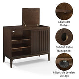 Crosley Furniture Asher Media Console and Record Player Stand with Storage for Vinyl Records, Dark Brown Crosley Furniture