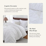 Sheet&Joy Queen Comforter Set, 7-Piece Bed in a Bag, Pintuck Bedding Sets for All Season, Includes Comforter, Flat Sheet, Fitted Sheet, Pillowcases and Pillowshams, White Sheet&Joy