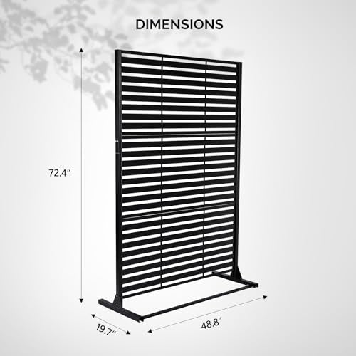 VINGLI Privacy Screen，72" x 49" Outdoor Privacy Screen Freestanding，Room/Garden Divider for Pool Shade, Porch, Patio, Balcony and Indoor VINGLI