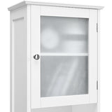 Yaheetech 67" Tall White Bathroom Storage Cabinet with Glass Door and Adjustable Shelves Yaheetech