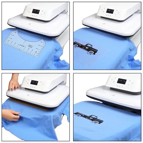 12Pcs Tshirt Ruler Guide for Vinyl Alignment, T Shirt Rulers to Center Designs Pocket Logo, Fit for Heat Press, Alignment, Children Youth Adult, Front and Back Measurement Belalasuyu
