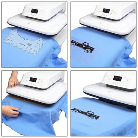 12Pcs Tshirt Ruler Guide for Vinyl Alignment, T Shirt Rulers to Center Designs Pocket Logo, Fit for Heat Press, Alignment, Children Youth Adult, Front and Back Measurement Belalasuyu