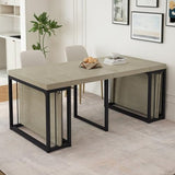 KEIKI 23.62" - 118" L Extendable Foldable Dining Room Table for 2-10 People, Wood Modern Rustic Rectangle Expandable Kitchen Living Meeting Room Furniture, 5 Tabletop Length Options KEIKI