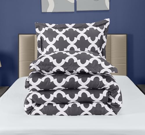 King Comforter Set 3 Piece Grey by Utopia Bedding, Printed Comforters King Size, Bedding Comforters Sets, Down Alternative Soft Bed Set, 1 Comforter (90 x 102 inches) 2 Pillow Shams (20 x 36 inches) Utopia Bedding