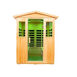 Tulib Outdoor Sauna, 4 Person Far Infrared Sauna for Home, Basswood, 2050W, Bluetooth Speakers, LED Reading Lamp, Chromotherapy Lamp, for Indoor and Outdoor Sauna Tulib