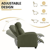 Yaheetech Corduroy Recliner Chair Set of 2, Upholstered Reclining Sofa Chair with Pocket Springs for Living Room, Home Theater Seating with Thicker Seat Cushion, Dark Green