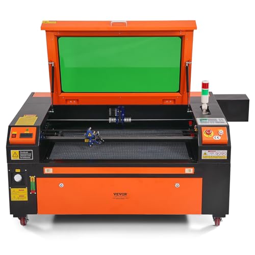 VEVOR 100W CO2 Laser Engraver, 24 x 35 in, 19.7 IPS Laser Cutter Machine with 2-Way Pass Air Assist, Compatible with LightBurn, CorelDRAW, AutoCAD, Windows, Mac OS, Linux, for Wood Acrylic Fabric More VEVOR