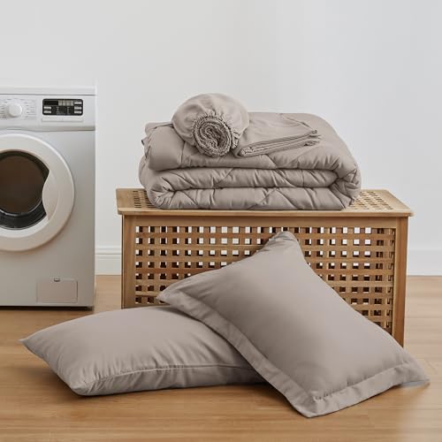 Love's cabin Twin Comforter Set Burlwood, 5 Pieces Twin Bed in a Bag, All Season Twin Bedding Sets with 1 Comforter, 1 Flat Sheet, 1 Fitted Sheet, 1 Pillowcase and 1 Pillow Sham Love's cabin