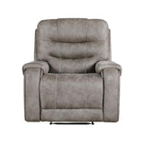 Lexicon Manual Recliner Chair, Home Theater Seating Recliner Armchair, Polished Microfiber Wall Hugger Manual Reclining Sofa Chair for Living Room/Office/Apartment, Grayish Brown