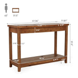 TRIBEWOOD Solid Wood Console Table, 41.3" Farmhouse Entryway Table with Storage Shelf for Living Room, Behind Couch, Hallway & Foyer (Vintage) TRIBEWOOD