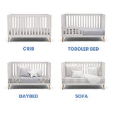 Delta Children Essex 4-in-1 Convertible Baby Crib, Bianca White with Natural Legs Delta Children