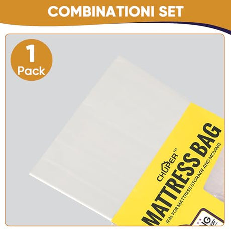 CHUPER Full/Twin XL/Twin Mattress Bags for Moving, Waterproof Plastic Mattress Cover,Mattress Bag for Disposal & Moving Bags for Storage CHUPER