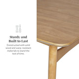 Walker Edison Mid-Century Modern Solid Wood Tapered-Leg Dining Table, 59 Inch, English Ash Walker Edison