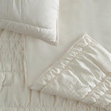 UGG Full/Queen Quilt Set - 3pc Bed Spread with 2 Pillow Shams, All Season Luxury Bedding, Lightweight Quilted Soft Textured Comforter, Cozy Coastal Queen Quilt Set, Beige Snow (Tide Devon) UGG