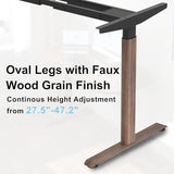 ERGO COLLECT Dual Motor Standing Desk Frame with Oval Legs, Electric Adjustable Sit Stand Desk Base for up to 70.8"x31.5" Table Tops, Sturdy Computer Desk Frame for Home Office Workstation (Walnut) ERGO COLLECT