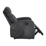 Lexicon Manual Recliner Chair, Textured Microfiber Reclining Chair, Wall Hugger, Track Arms, Magazine Pockets, Manual Recliner for Living Room/Office/Apartment, Easy Assembly, Dark Gray
