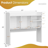 Nova Microdermabrasion Wooden Desktop Bookshelf with 6 Shelves–3-Tier Desk Organizer Hutch for Computer Desk, Home or Office (White) Nova Microdermabrasion