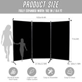 JVVMNJLK Indoor Room Divider, Portable Office Divider, Room Divider Wall Screen 3 Panel, Folding Partition Privacy Screen Walls Dividers for Room Separator 102" W x 71.3" H,Black JVVMNJLK