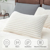 BEDELITE Fleece Twin Comforter Set -Super Soft & Warm Fluffy Cream White Bedding, Luxury Fuzzy Heavy Bed Set for Winter with 1 Pillow case BEDELITE