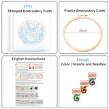 Konrisa Owl Embroidery Kit for Beginners Adult, Embroidery Starter Kit with Cloth Hoops Threads DIY Sewing for Craft Lover Hand Stitch Needlepoint Kits
