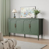 RoyalCraft Modern Buffet Sideboard Set of 2, 58'' Mid Century Modern Console Table, Media Credenza Cabinet with 4 Doors, Accent Cabinet for Entryway, Living Room, Forest Green RoyalCraft