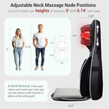 Mynt FSA Eligible HSA Approved Shiatsu Neck and Back Massager for Chair with 10 Deep Kneading Nodes, 2D & 3D Back Massage with Heat, Portable Spot Massage Chair Pad (Black) Mynt