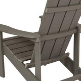 Flash Furniture Charlestown Indoor/Outdoor Faux Wood Adirondack Chair, Weather-Resistant Polyresin Patio Adirondack Chair with 350-lb. Static Weight Capacity, Gray Flash Furniture