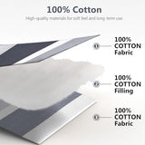 DUOHONG 100% Cotton Quilt Set Queen Size, Queen Quilt Bedding Set, Striped Pattern Quilt Bedspread for Queen Bed, Modern Minimalist Bed Spread Lightweight Comforter, 3Pcs, Charcoal-Blue/Gray/White DUOHONG