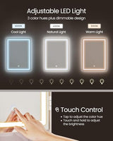 VASAGLE Kailyn Collection - Vanity Desk with Power Outlets, Makeup Vanity with Mirror and Lights, LED Lights, 6 Compartments, 2 Drawers, for Bedroom, Cloud White URDT031WB02S VASAGLE