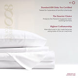 Mayfair Linen 100% Egyptian Cotton Sheets Full Size Set of 2 - Luxury High Thread Count Egyptian Cotton Full Sheets Set (8 PC, White), 16" Deep Pocket, Silky Soft, Cooling, Sateen Weave Bedding Mayfair Linen