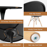 Giantex 3-Piece Dining Table Set for 2, 32” Round Table & 2 Dining Chairs, Kitchen Table Chairs Set for Small Spaces, Dinette, Breakfast Nook, Dining Room, Dinner, Restaurant, Black Giantex