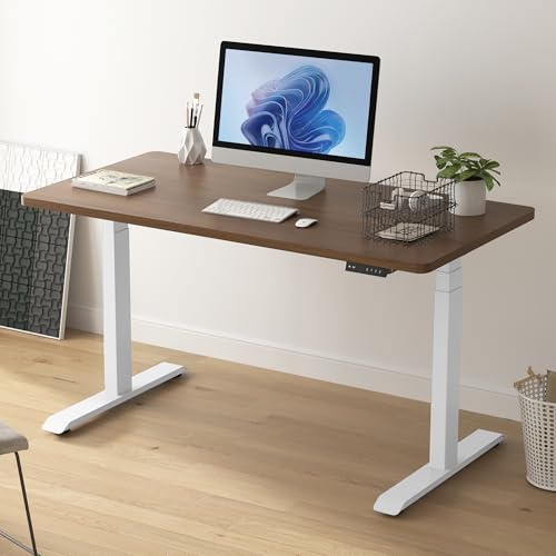 Fromann Dual Motor Electric Standing Desk Frame 3 Tier Legs Height Adjustable Handset with USB A+ C Ports Sit Stand up Desk Base for Home and Office (White) Fromann