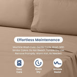 3 Piece Twin Sheets Set | Twin Bed Sheets Set – Light Weight, Soft Breathable Sheets | Brushed Cotton Rich Blend | Secure-Fit, Wrinkle Resistant, Durable, Easy Care Bed Sheets | Comfy Sheets | Beige Martex