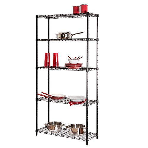 Honey-Can-Do SHF-01442 Storage Shelving, 5-Tier, Black