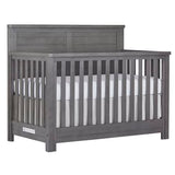 Evolur Belmar Flat 5-in-1 Convertible Crib in Rustic Grey, Features 3 Mattress Height Settings, Greenguard Gold Certified, Made of Kiln-Dried Hardwood Evolur