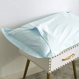 SUSYBAO Twin Duvet Cover Light Blue 100% Cotton 2 Pcs Set 1 Single Baby Blue Duvet Cover with Zipper Ties 1 Pillow Sham Sky Blue Hotel Collection Bedding Set Soft Comfortable SUSYBAO