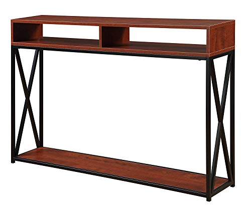 Convenience Concepts Tucson Deluxe 2 Tier Console Table, Cherry / Black Convenience Concepts