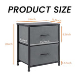 Sweetcrispy Nightstand with 2 Storage Drawers, 20" Height End Tabl Small e Bed Side Furniture, Wooden Top Fabric Cabinet Kids Night Stand Mini Dresser for Bedroom, Closet, Entryway, College Dorm Sweetcrispy