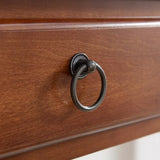 Leick Home Coastal Console Table, Solid Wood, with Drawer and Shelf, for Entryways, Hallways, and Living Rooms, Pecan Brown, 20027-PC Leick Home