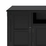 SIMPLIHOME Burlington SOLID WOOD 72 Inch Wide Transitional TV Media Stand in Black for TVs up to 80 Inches, For the Living Room and Entertainment Center SIMPLIHOME